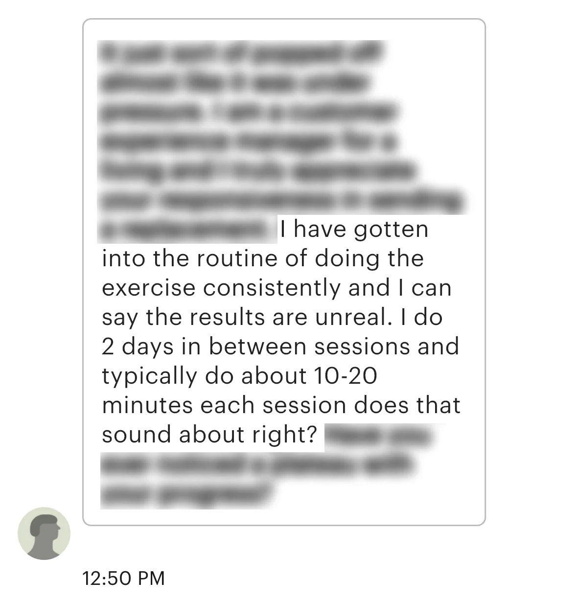 Testimonial screenshot